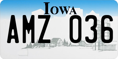 IA license plate AMZ036
