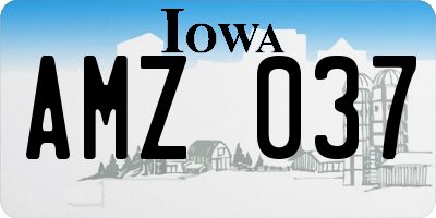 IA license plate AMZ037