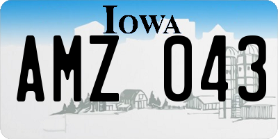 IA license plate AMZ043