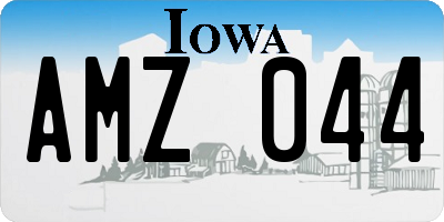 IA license plate AMZ044