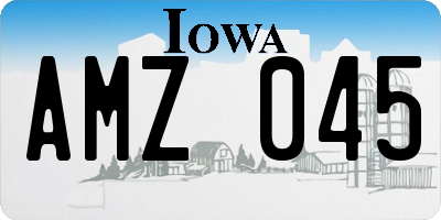 IA license plate AMZ045