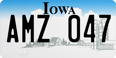 IA license plate AMZ047