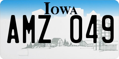 IA license plate AMZ049