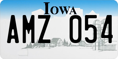 IA license plate AMZ054