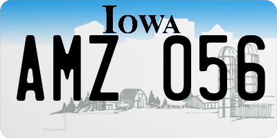 IA license plate AMZ056