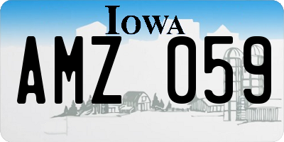 IA license plate AMZ059
