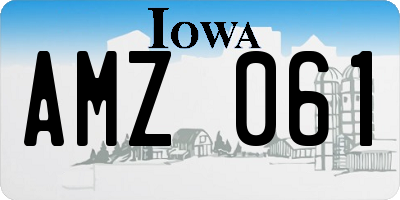 IA license plate AMZ061