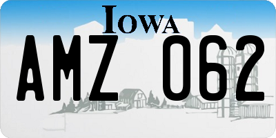 IA license plate AMZ062