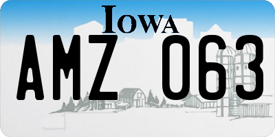 IA license plate AMZ063
