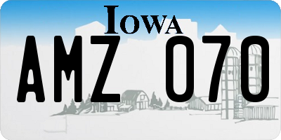 IA license plate AMZ070