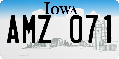 IA license plate AMZ071