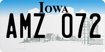 IA license plate AMZ072