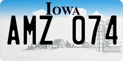 IA license plate AMZ074