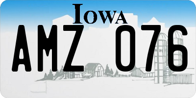IA license plate AMZ076