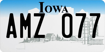 IA license plate AMZ077