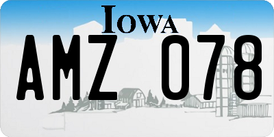 IA license plate AMZ078