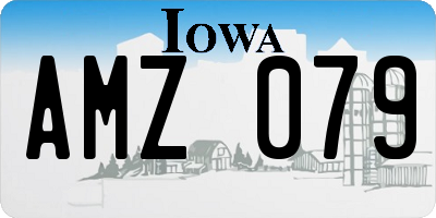 IA license plate AMZ079