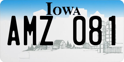IA license plate AMZ081