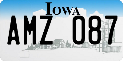 IA license plate AMZ087