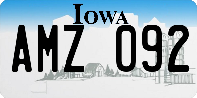 IA license plate AMZ092