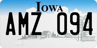 IA license plate AMZ094