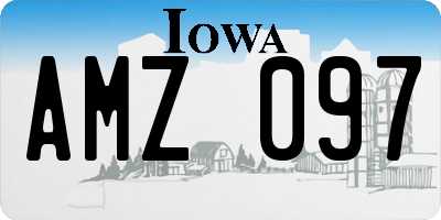 IA license plate AMZ097