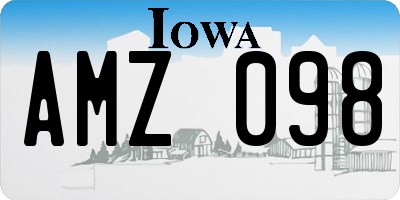 IA license plate AMZ098