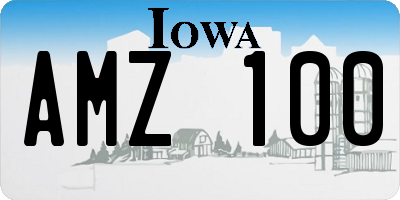 IA license plate AMZ100