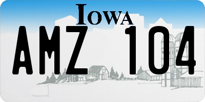 IA license plate AMZ104