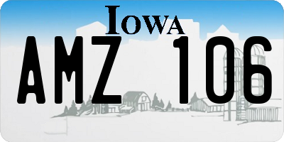 IA license plate AMZ106