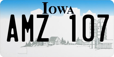 IA license plate AMZ107