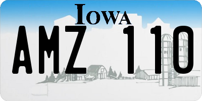 IA license plate AMZ110