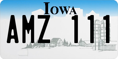IA license plate AMZ111