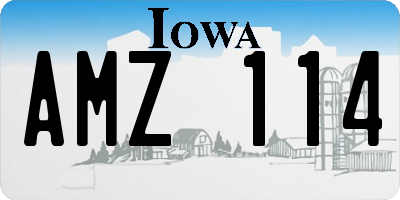IA license plate AMZ114