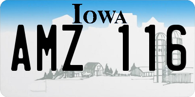 IA license plate AMZ116