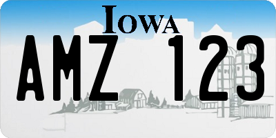 IA license plate AMZ123