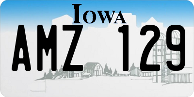 IA license plate AMZ129