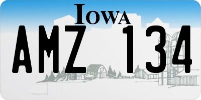 IA license plate AMZ134