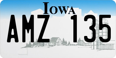 IA license plate AMZ135