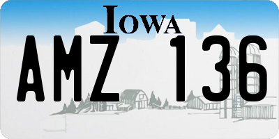 IA license plate AMZ136