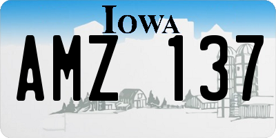 IA license plate AMZ137