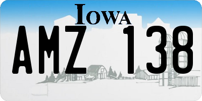 IA license plate AMZ138