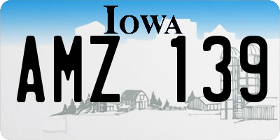 IA license plate AMZ139