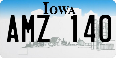 IA license plate AMZ140