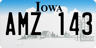 IA license plate AMZ143