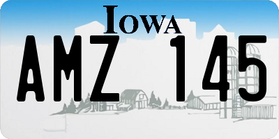 IA license plate AMZ145