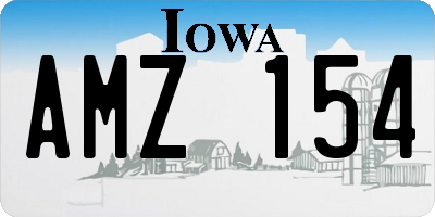IA license plate AMZ154