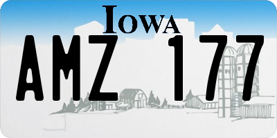 IA license plate AMZ177