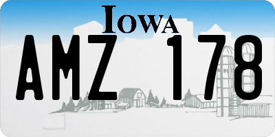 IA license plate AMZ178