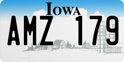 IA license plate AMZ179